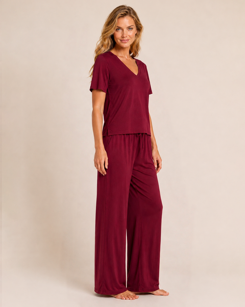 Dream Soft Pajama Bottoms in Cabernet