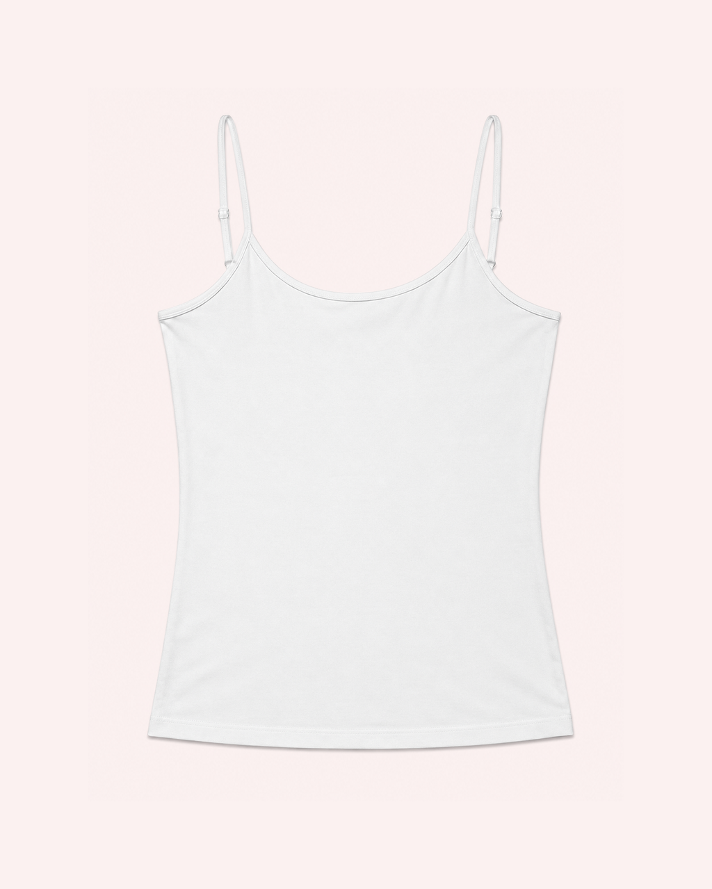 Flawless Fit Spaghetti Strap Tank in White