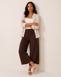 Weekend Ease Wide Leg Crop Pant in Brown