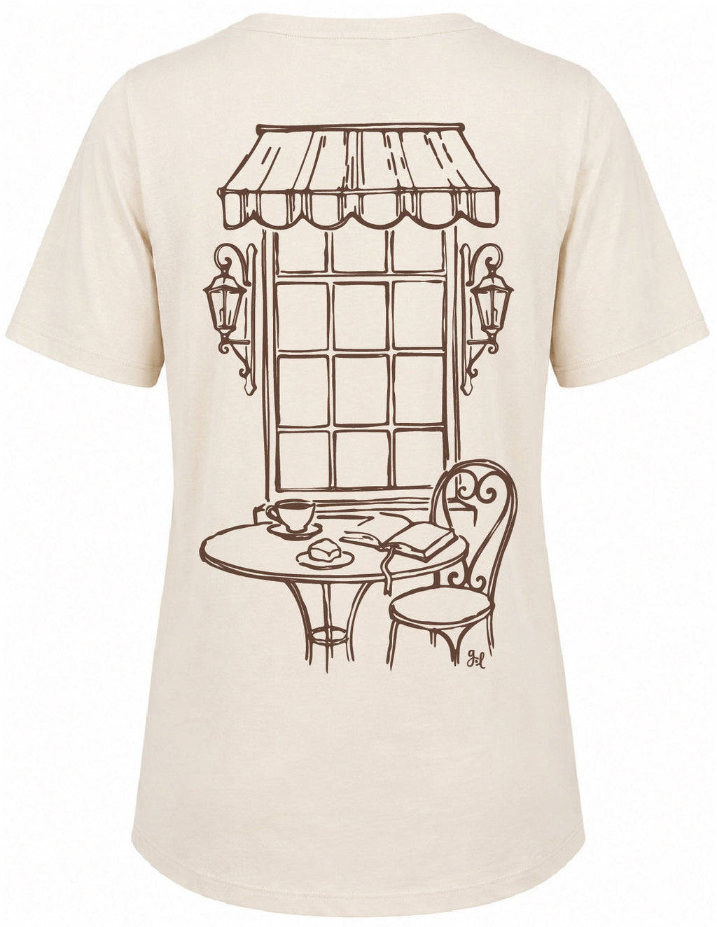 Corner Cafe Back Graphic Tee in Cream