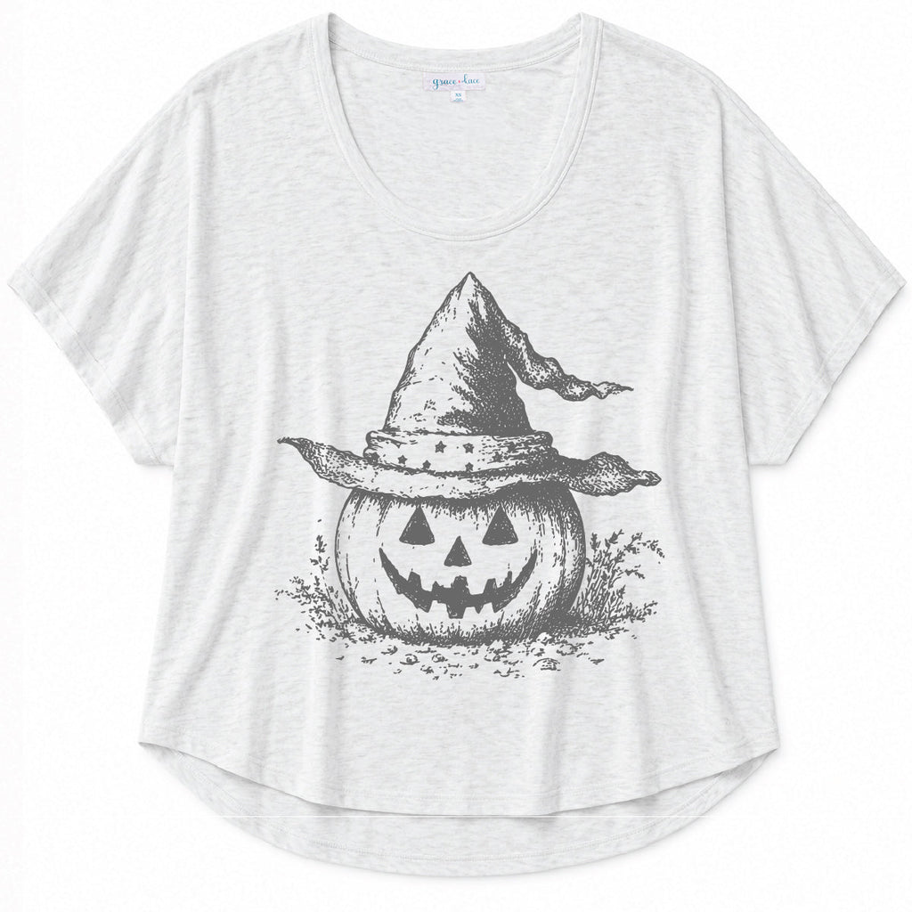 Spellbound Pumpkin Graphic Tee in White
